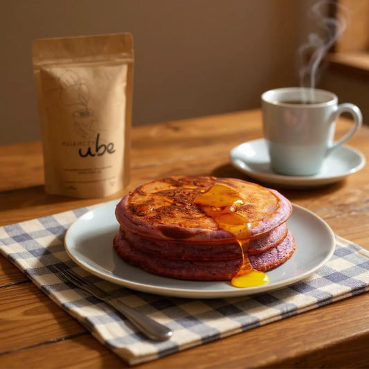 Pancakes à la poudre d’ube: une recette douce et colorée pour sublimer vos matins