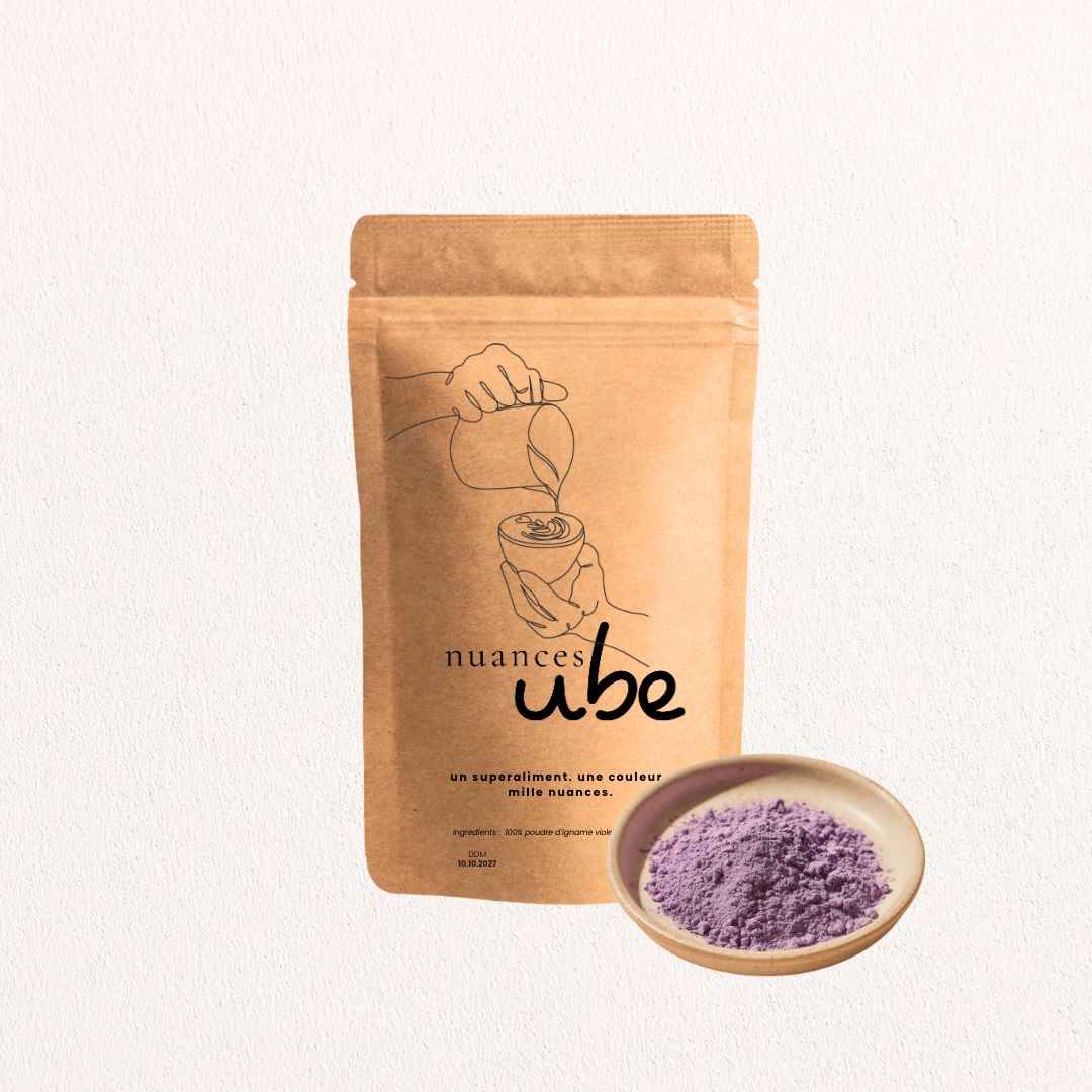 Poudre d’Ube 100% naturelle - vegan sans gluten sans additifs - pour environ 18 lattes